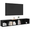 TV Cabinet Set 2 pcs Black Oak Effect 37 x 35 x 107 cm