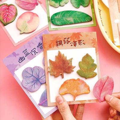 1 Piece Kawaii Stationery Natural Plant Leaf Sticky Note Memo Pad Office Planner Sticker School Supplies