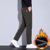 Men's Thermal Velvet Stretch Casual Pants - Thick, Soft, One-Piece Design
