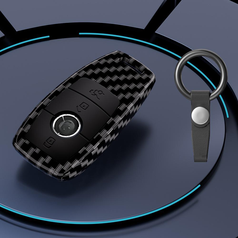 Schlüsselabdeckung aus Kohlefaser für Mercedes GLC300L C260L E300L C200L S-Klasse EQE Schlüsselhülle