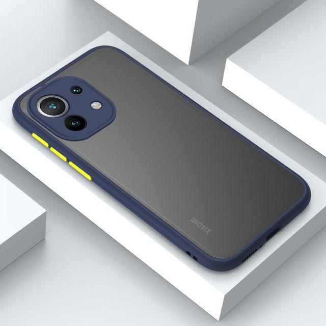 

Протиударний матовий чохол для Xiaomi Mi 11 Lite 5G NE 9s 9T 10s Poco X3 12T Redmi Note 10 9 8 12 11T Pro Lens Protection Clear Cover Mi 11 Темно-синій