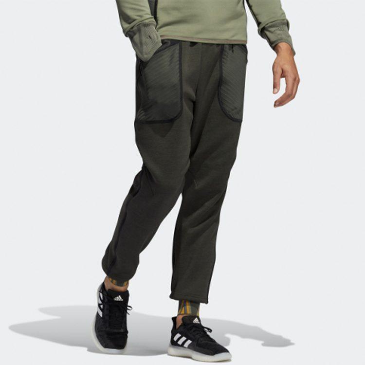 Adidas Knitted Sweatpants Men's Deep Earthy Brown Moderate Straight Fit Pants GD8454