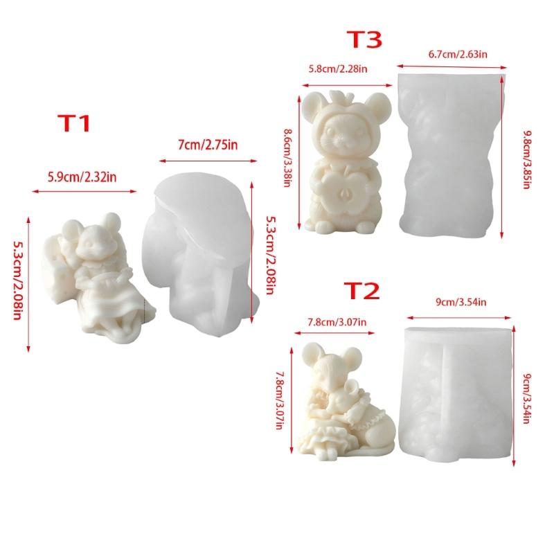 Stereoscopic Mouse Candle Making Silicone Mold Food Safe Easily Release Perfect For DIY Enthusiasts Gift Crafting
