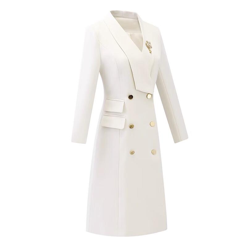 Trollman Elegantes V-Ausschnitt Professionelles Anzugkleid