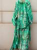 EDOLYNSA Bohemian Tie Dye Striped Bikini Cover-ups Long Tunic Sexy Kimono Dress Women Plus Size Beach Wear Swim Suit Cover Up Q1314