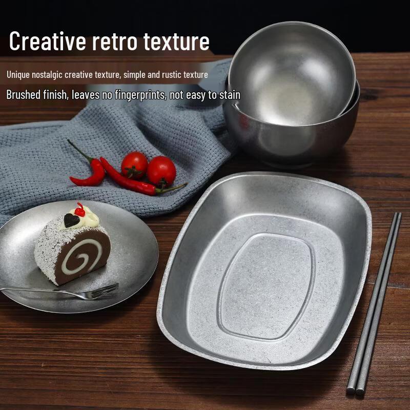 ZISIZ Retro Stainless Steel Japanese Fish Plate