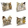 Decorative Napkin Organizer for Party Halloween Wooden Holder Dining Table, Paper Towel Holder, Stable Dispenser Freestanding Tissue Table Home