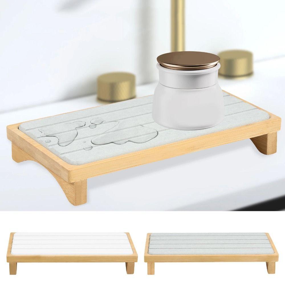 

Нескользящий быстросохнущий каменный поднос, экономящий место, держатель для кухонной губки, дом серый