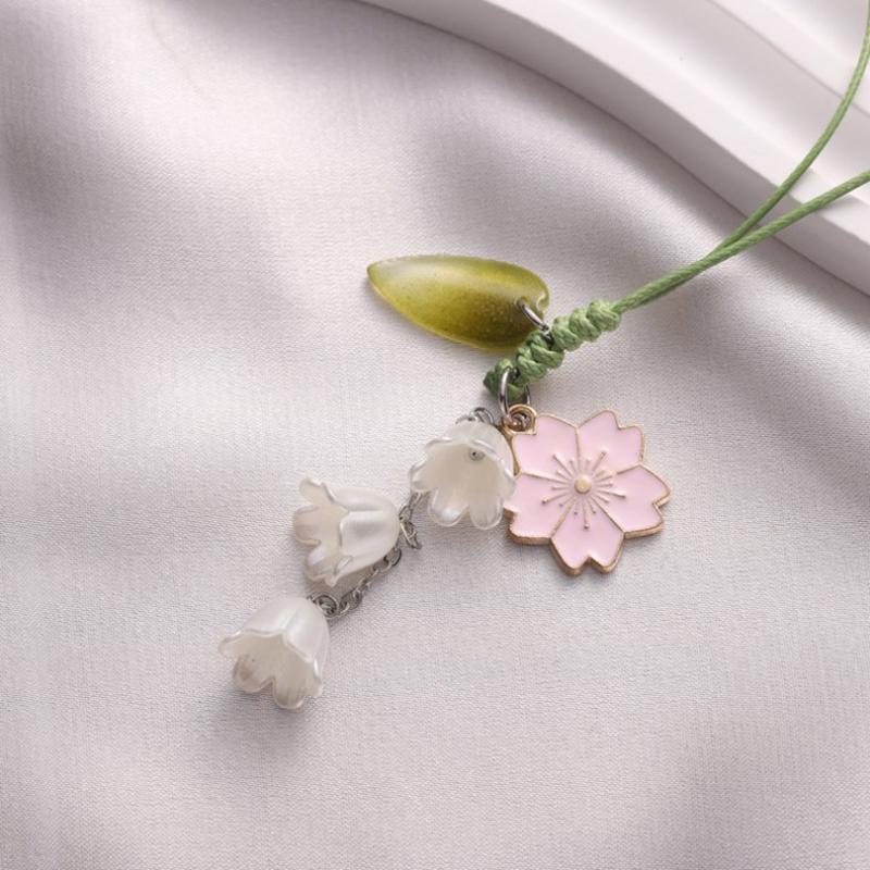 Flower Mobile Phone Straps Charm Cute For Phone Short Lanyard Hand Rope Kawaii Keychain Phone Strap Pendant