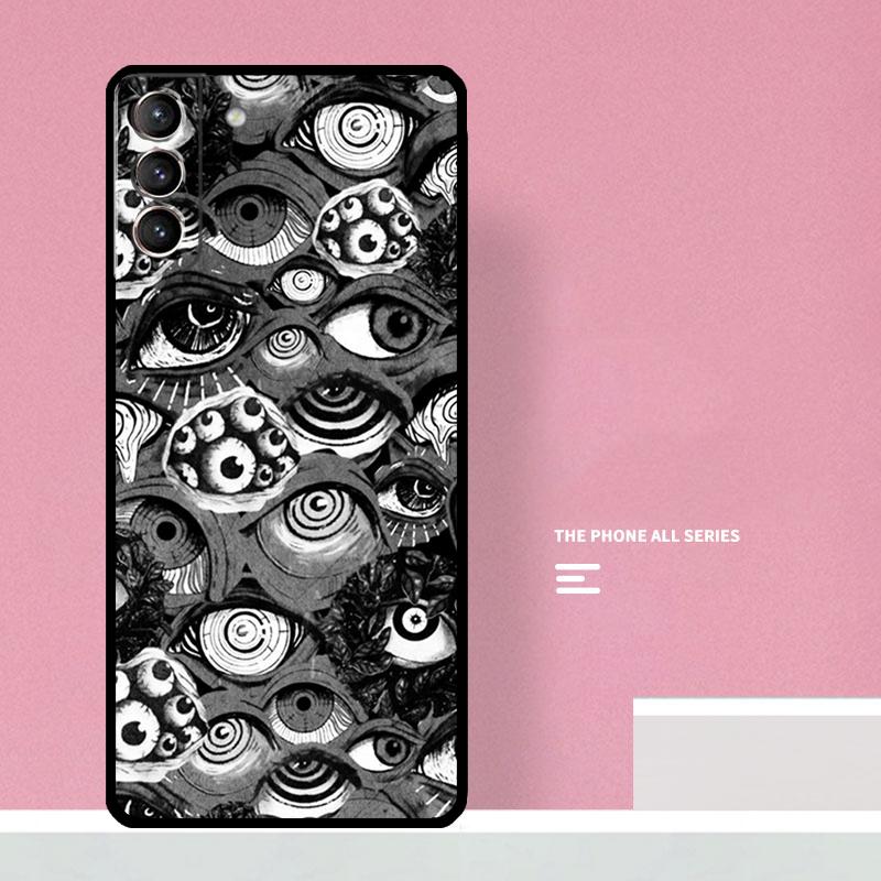 Scary Face Eyes Phone Case For Samsung Galaxy S25 S26 Ultra S20 S21 S22 S23 S24 Plus S10 S25 FE Cover Coque