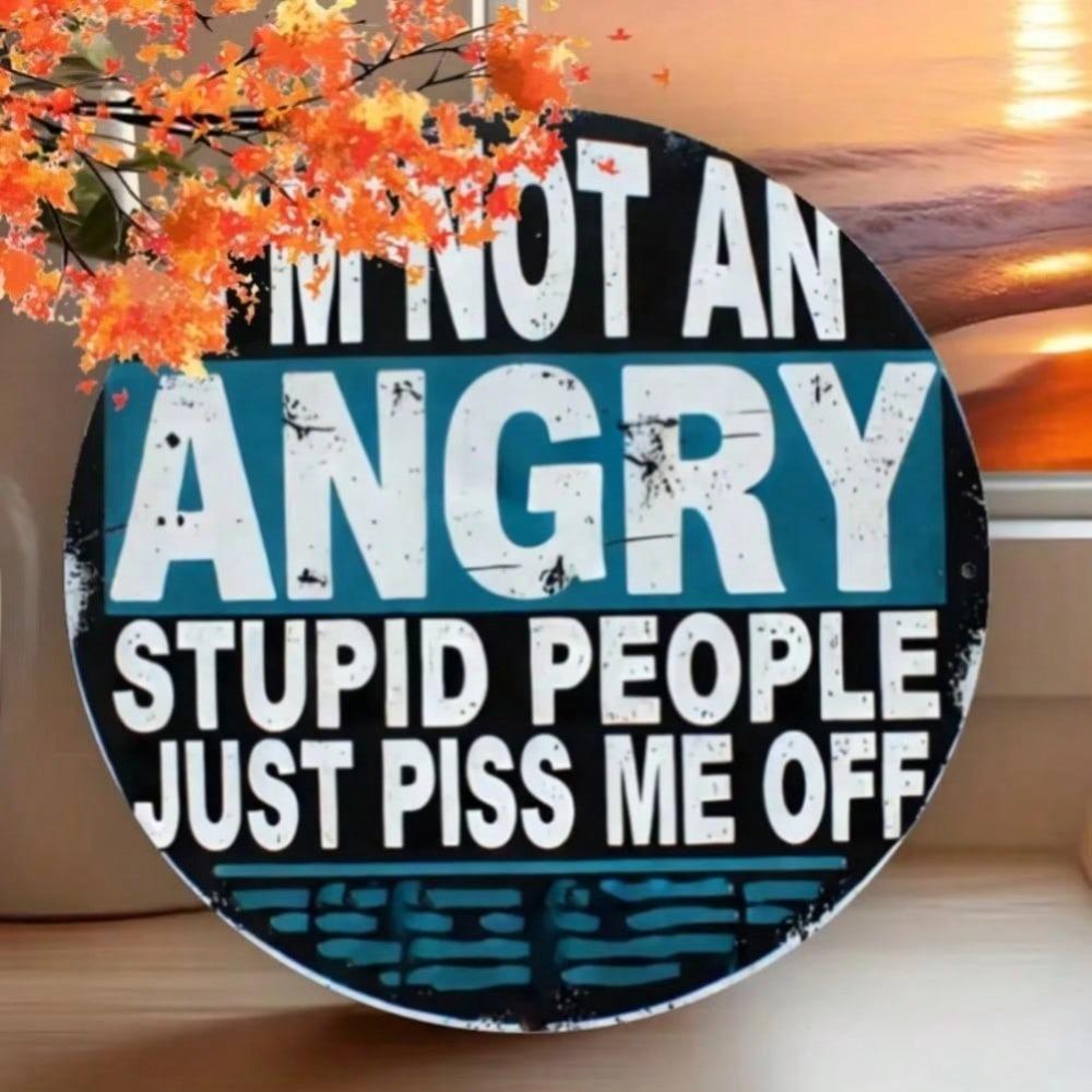 Iron Wall Art Funny Circle Metal Decor for Home Office