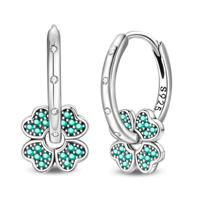 925 Silber Sexy Hängende Ohrringe Schmetterling Schleife Herz Blume Muschel Perle Edelstein Bling Set für Damen Ohrstecker Geschenk Feiner Schmuck