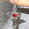 Gothic Style Dark Cross Love Pendant New Retro Old Fashion Clavicle Chain