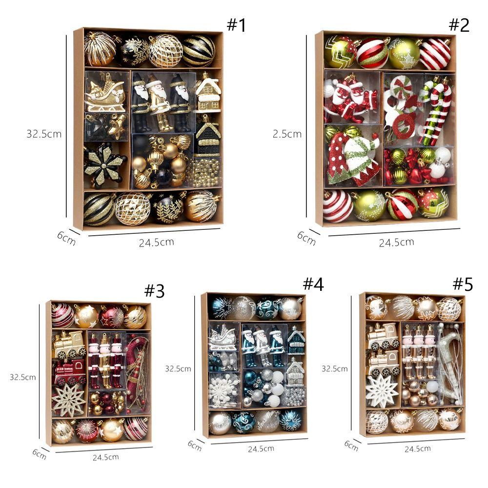 50pcs Reusable Electroplated Christmas Hanging Balls Xmas Tree Pendants Merry Christmas Decoration