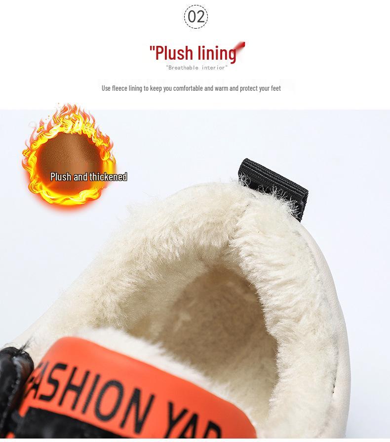 2025 Men's Plus Size Fleece-Lined Winter Work Boots - Warm, Low-Top, Casual, Trendy Sports Cotton Shoes