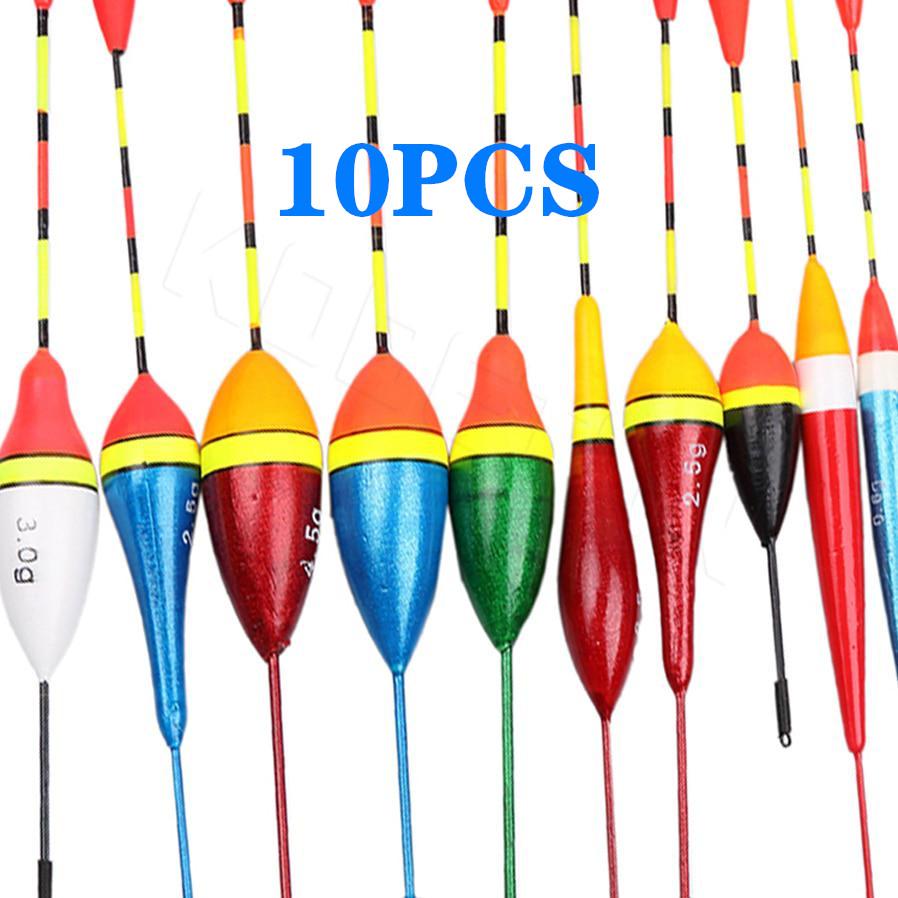10Pcs Fishing Floats Set Buoy Bobber Fluctuate Mix Size Color Float Buoy Pesca Light Stick Floats
