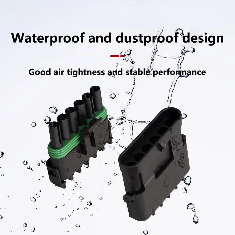 5/20/100sets 1 2 3 4 6Pin Way Delphi 2.5 GM Automotive Female Male Weather Pack Electrical Socket Plug -Automobile Connectors