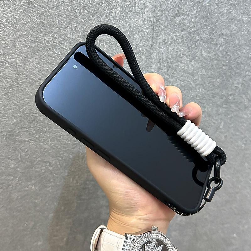Luxury With Lanyard Clear For Magsafe Phone Case For 14 11 12 13 15 16 17Pro Max Shockproof Armour Wrist Strap Back Cover