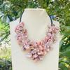 WOW! pink shell baroque flowers 48cm necklace nature handmade wholesale FPPJ