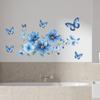 Kwiatowa naklejka ścienna PVC samoprzylepna usuwalna naklejka do kuchni łazienki sypialni dekoracja domu