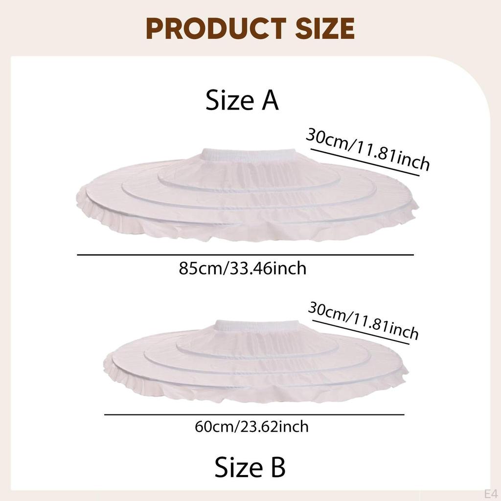 Ballet Skirt Petticoat 3 Hoop for Cosplay Wedding Bridal Gown Performance Gothic