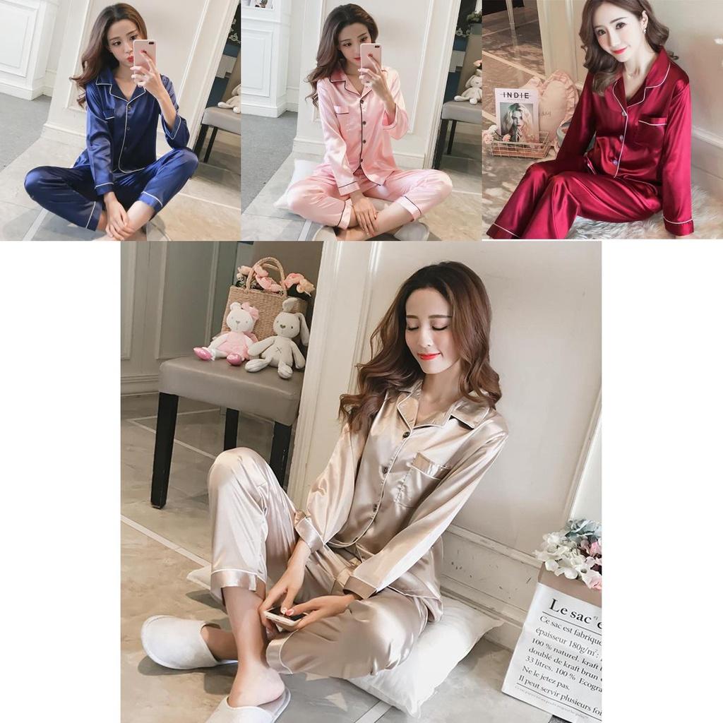 Luxuriously Soft Ice Fabric Ladies Long Sleeve Pyjamas Set For Ultimate Comfort