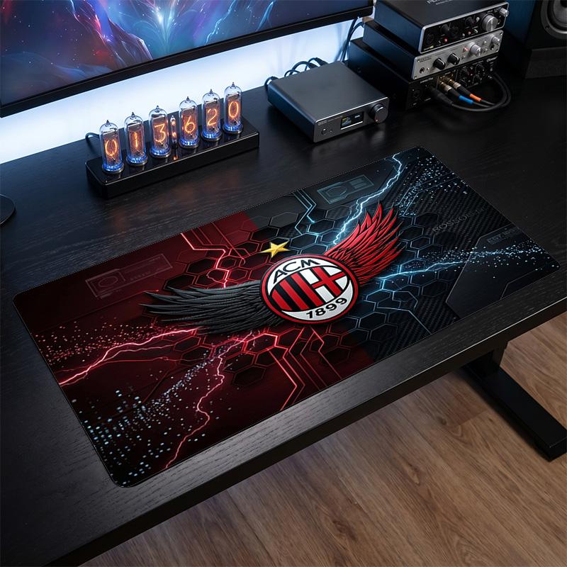Tappetino per Mouse Grande Stampato AC Milan, Tappetino Morbido in Gomma Antiscivolo per Scrivania da Gioco per Ufficio Laptop Computer Decorazione