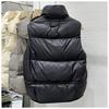 Winter Women Puffer Vest Stand Collar Sleeveless Jacket Loose Fit Short Waistcoat Quilted Outerwear Casual Fashion