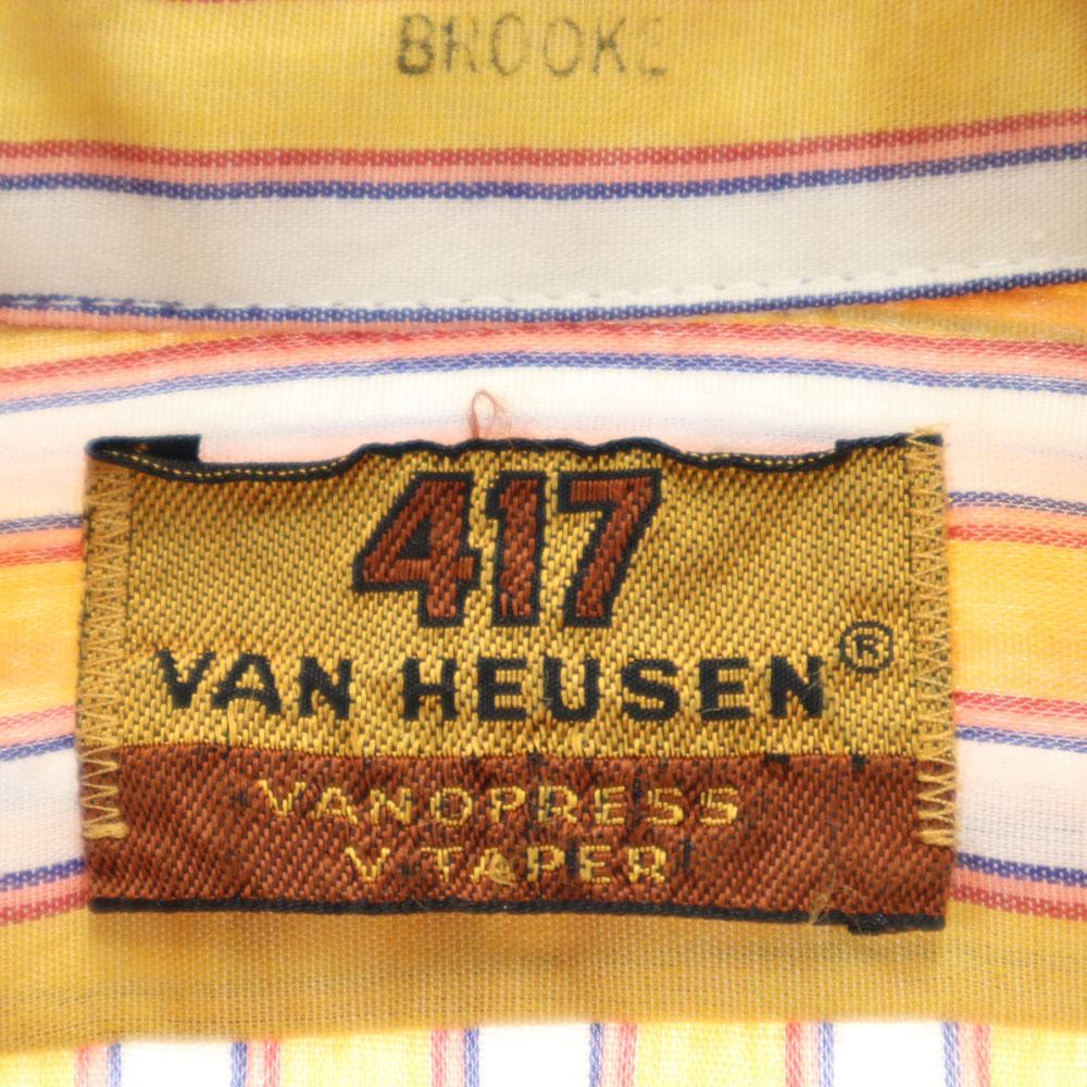 VAN HEUSEN 70s Striped Pattern Long Sleeve Shirt 15/32 417 Old Vintage Men's Used