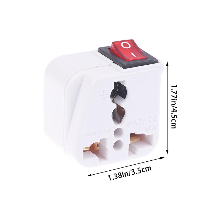 US 2-Pin Steckeradapter Konverter Ac100~250V 10A Mit Haupt Ein/Aus Schalter LED-Anzeige Wsa-6 Elektrischer Steckeradapter