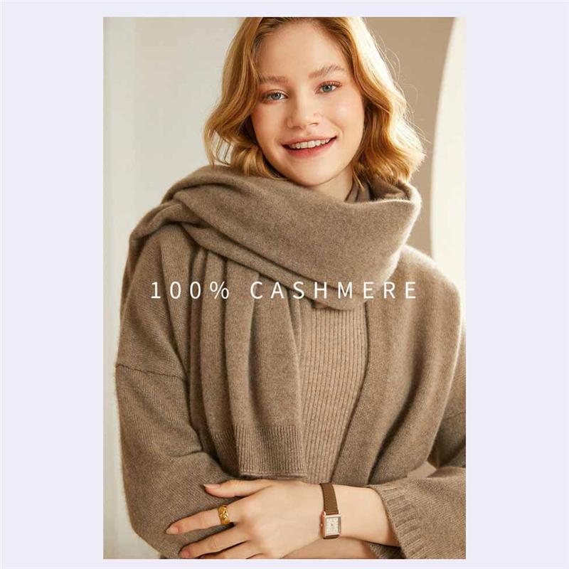 Extra Large 100% Wool Scarf Wrap, 130x70cm Women's Winter Shawl Cape Poncho