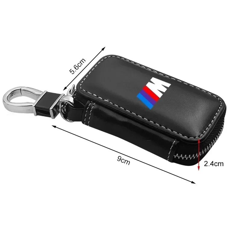 IFBZ1 For BMW Car Keychain Covers Men Key Holder Genuine Leather Car Key Wallets Bag For BMW M Performance M1 M2 M3 M5 M6 F20 F13 F30