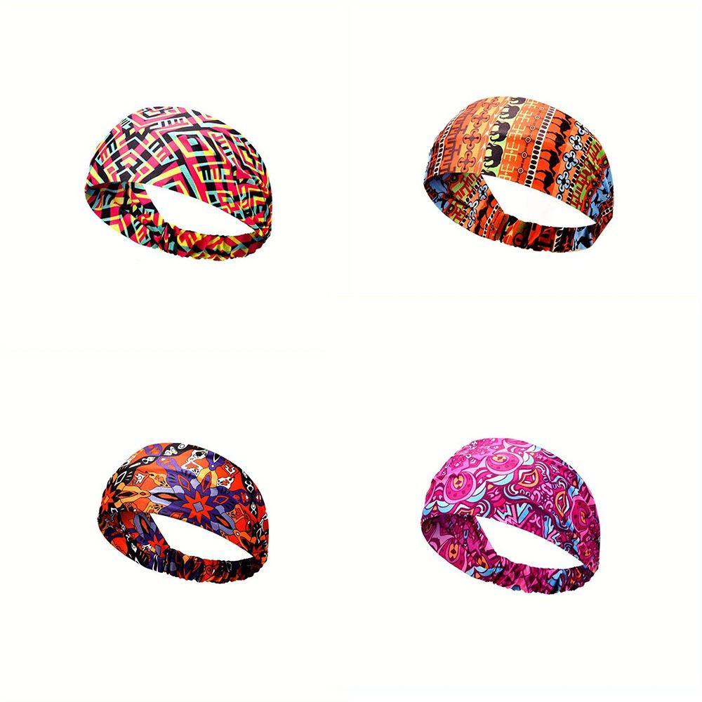 

Хлопковая эластичная повязка для волос в богемном стиле, тюрбан, головной убор, повседневная повязка на голову для тренировок, в отпуск