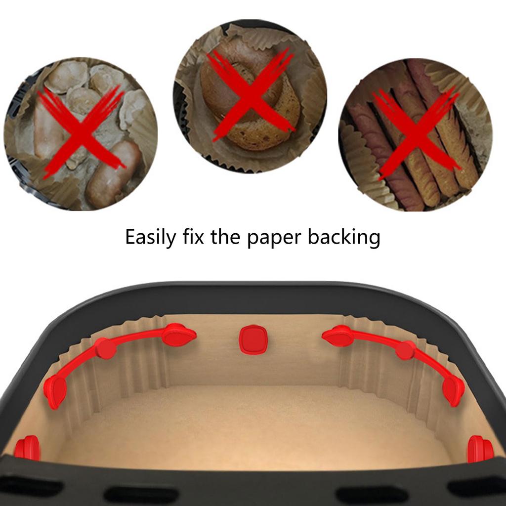 Air Fryer Magnet Silicone Buckle Non Scratch Removable Air Fryer Magnets Fixation Safely Paper Holder Easy to Use