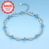 Elegant 925 Sterling Silver Bracelet with Synthetic Zircon Suitable for Women's Bohemian Sexy Style