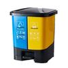 Twin-Compartment Thickened Trash Can with Lid - Large Capacity Pedal Bin for Kitchen & Outdoors
