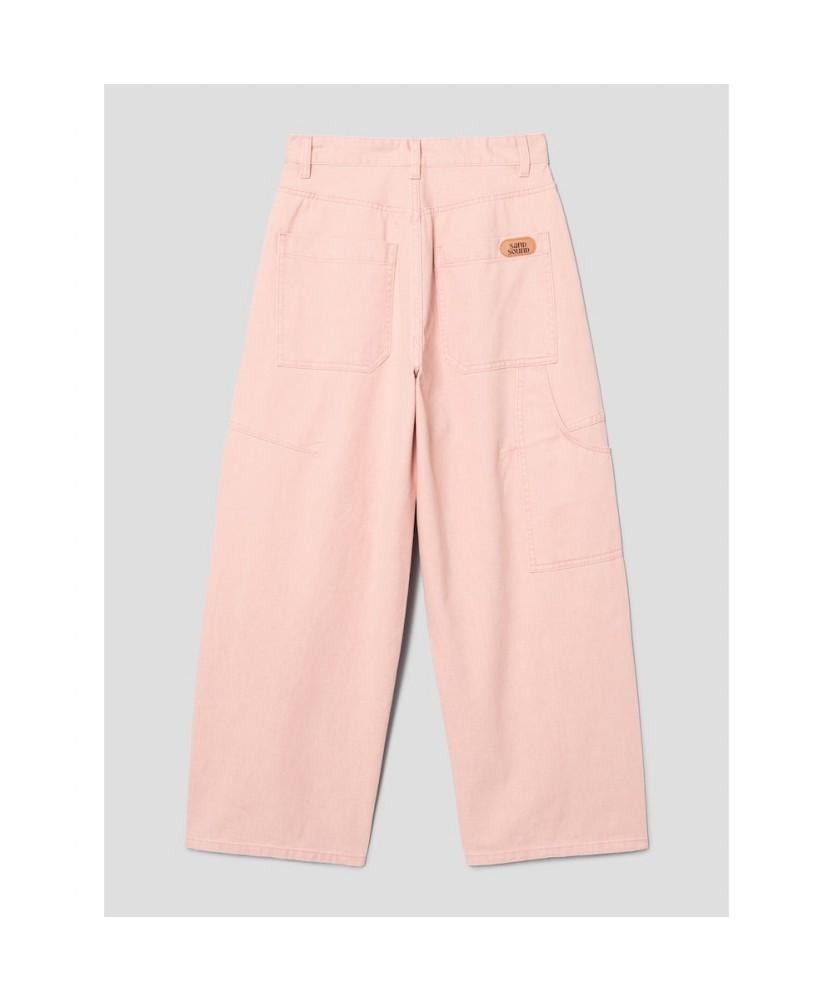 Saendeusaundeu (Unisex) Wide Balloon Fit Work Denim Pink