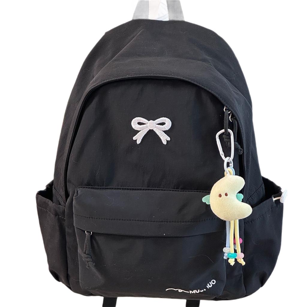 Schoolbag Milk Girl Heart Bow Backpack Junior High School Student Large Capacity School Bag Female College Student Cute Versatile Backpack