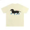 American Streetwear Style Dachshund Dog Print Shortsleeved Tshirts for Unisex High Street Couple Short Sleeved Unisex Summer