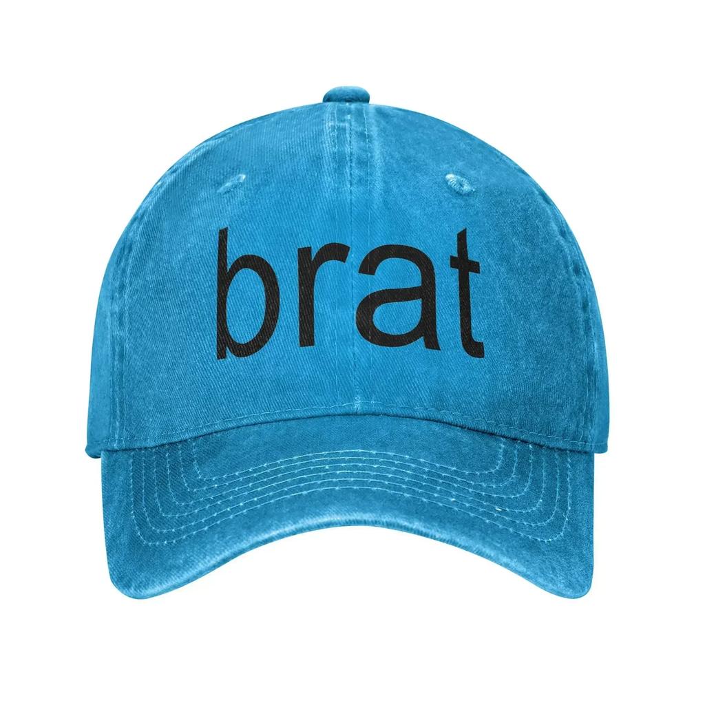 Charli Xcx Brat Baseball Cap Vintage Distressed Denim Washed Sun Cap Men Women Outdoor Summer Adjustable Hats Cap