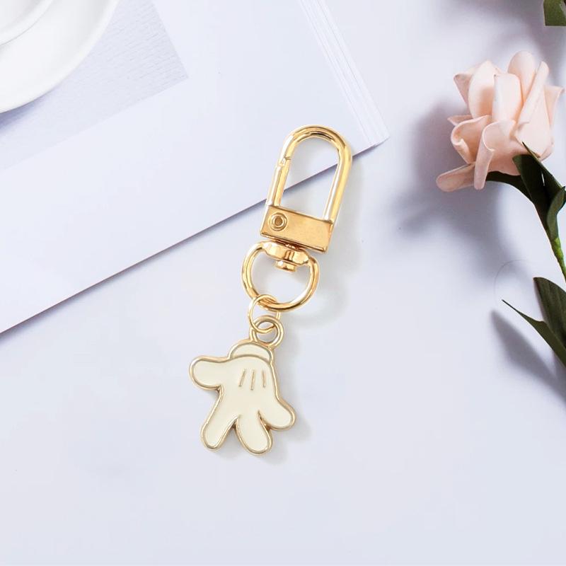 Cartoon Mickey and Minnie Palm Keychain Pendant - Cute Couple Bag Charm Keyring