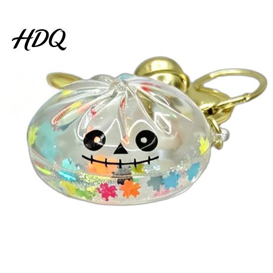 Portachiavi Ciondolo Portafoglio 1/2/3/5 Pezzi Cartone Animato Raviolo con Cestello per Vapore Halloween Panino al Vapore Zaino Accessorio Portachiavi Campanello Borsa Borsa Mini