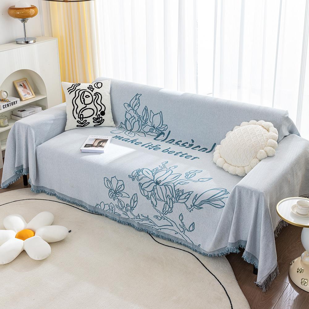 Полотенце для дивана из шенилла с защитой от царапин от кошек Nordic Ins — фото 3