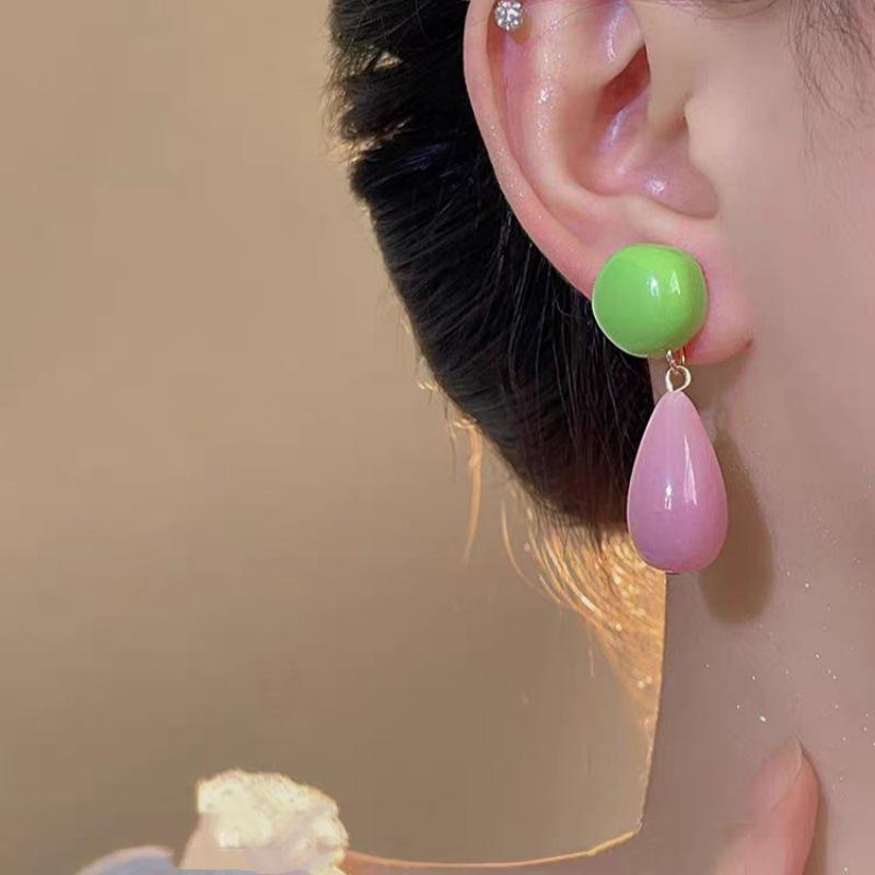 Elegant Forest-Style Water Drop Earrings: Versatile, Stylish Studs for Women