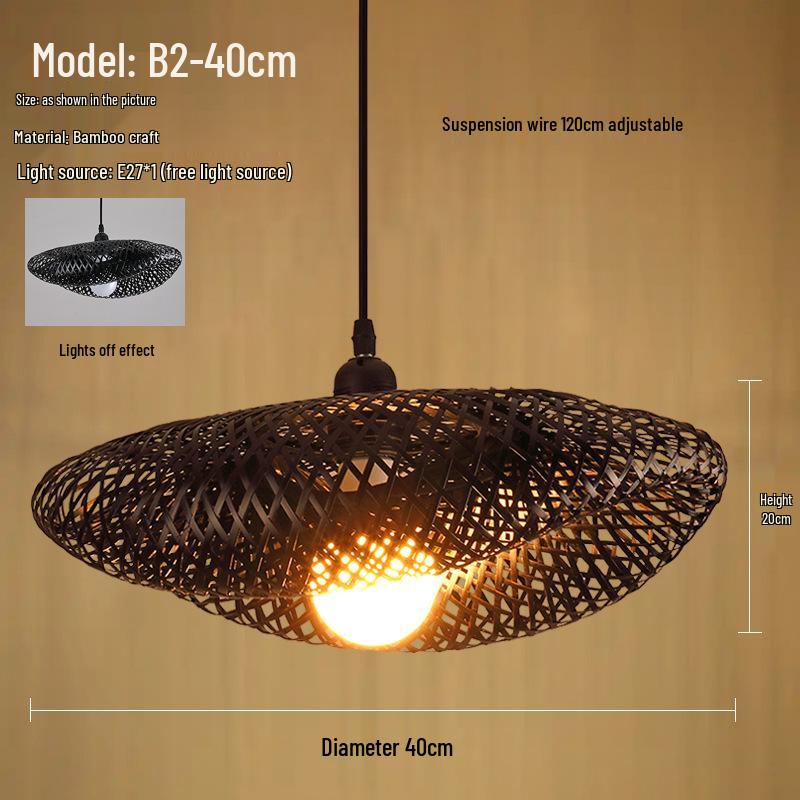 Bamboo Zen Pendant Light: Artistic Bamboo Weave Lantern for Tea Rooms and Tables