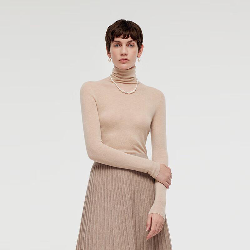 GOELIA Women's Pure Wool Slim Fit Turtleneck Sweater