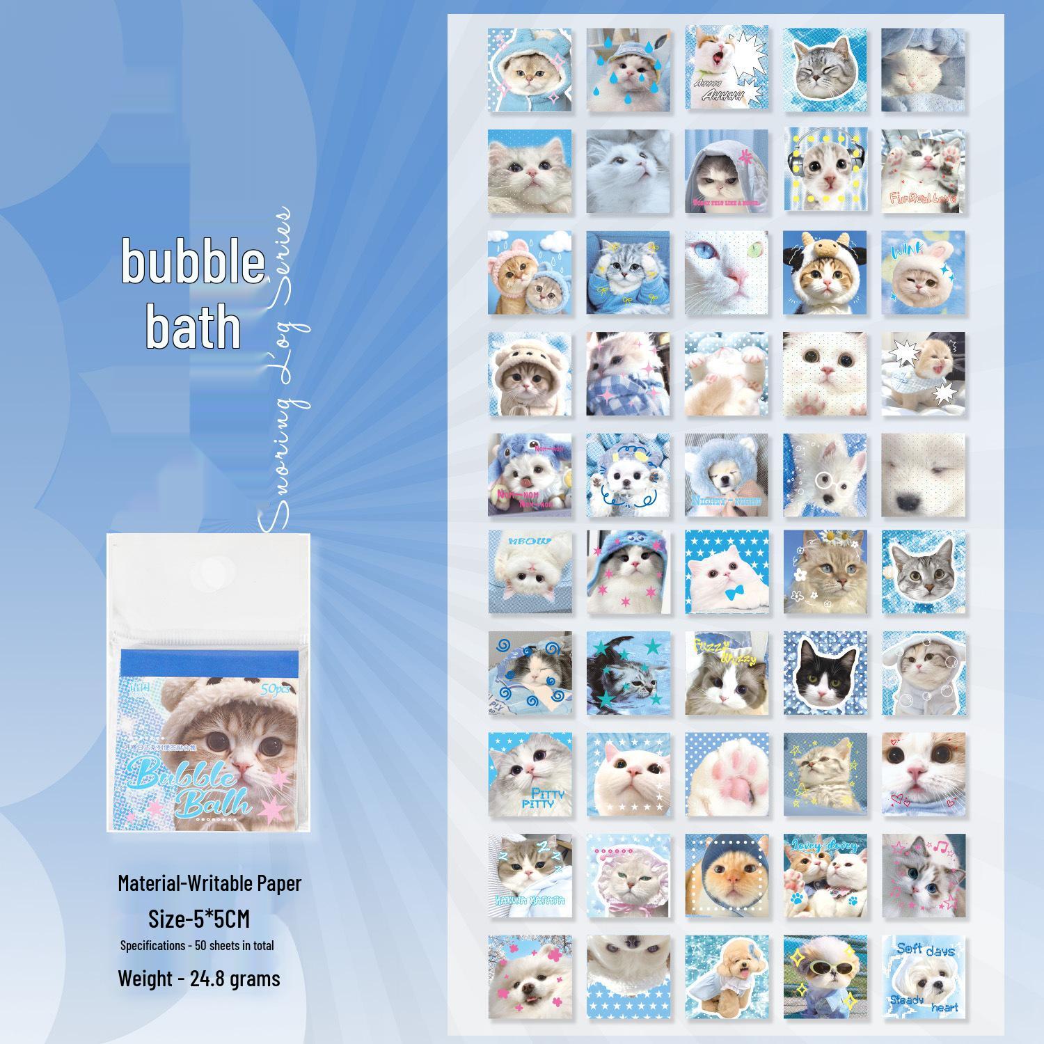 Yuxian Cute Cat Expression Sticky Notes Pad - Purr Log Journal Decoration Memo