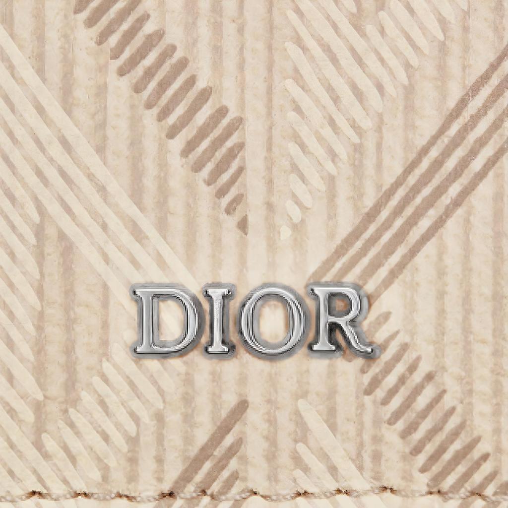Dior Diamond Series Brand Logo Natural Smooth Calfskin And Canvas Card Holder Women accessories Beige 2ESCH135DCO-H110