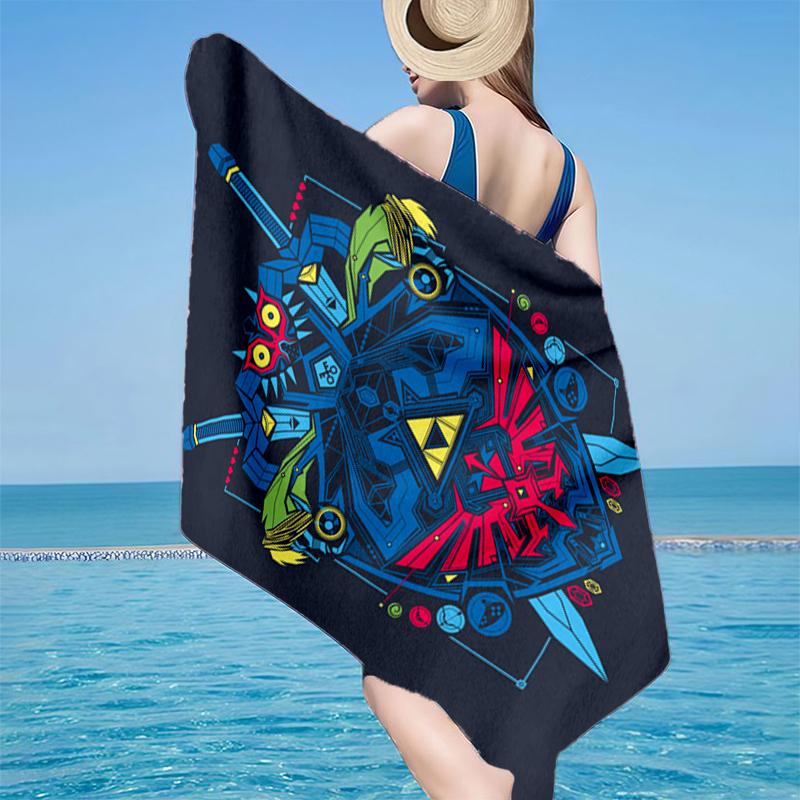 Heroic Legend Crest Beach Towel, Super Soft Microfiber, Gift for Her/Him, Birthday, for Pool, Beach, Travel, Home Decor Fan gifts