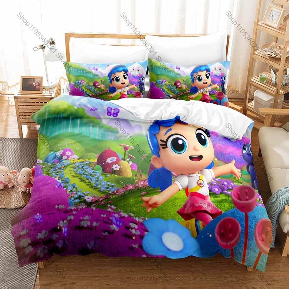 Cool True and the Rainbow Kingdom Themed 3PCS Bedding Set Vivid Rainbow World Art Print Cozy Microfiber All Season Bed Set